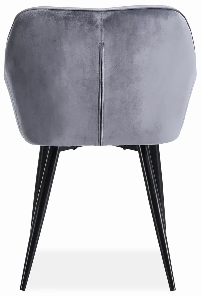 Krzesło tapicerowane K487 VELVET szare HALMAR