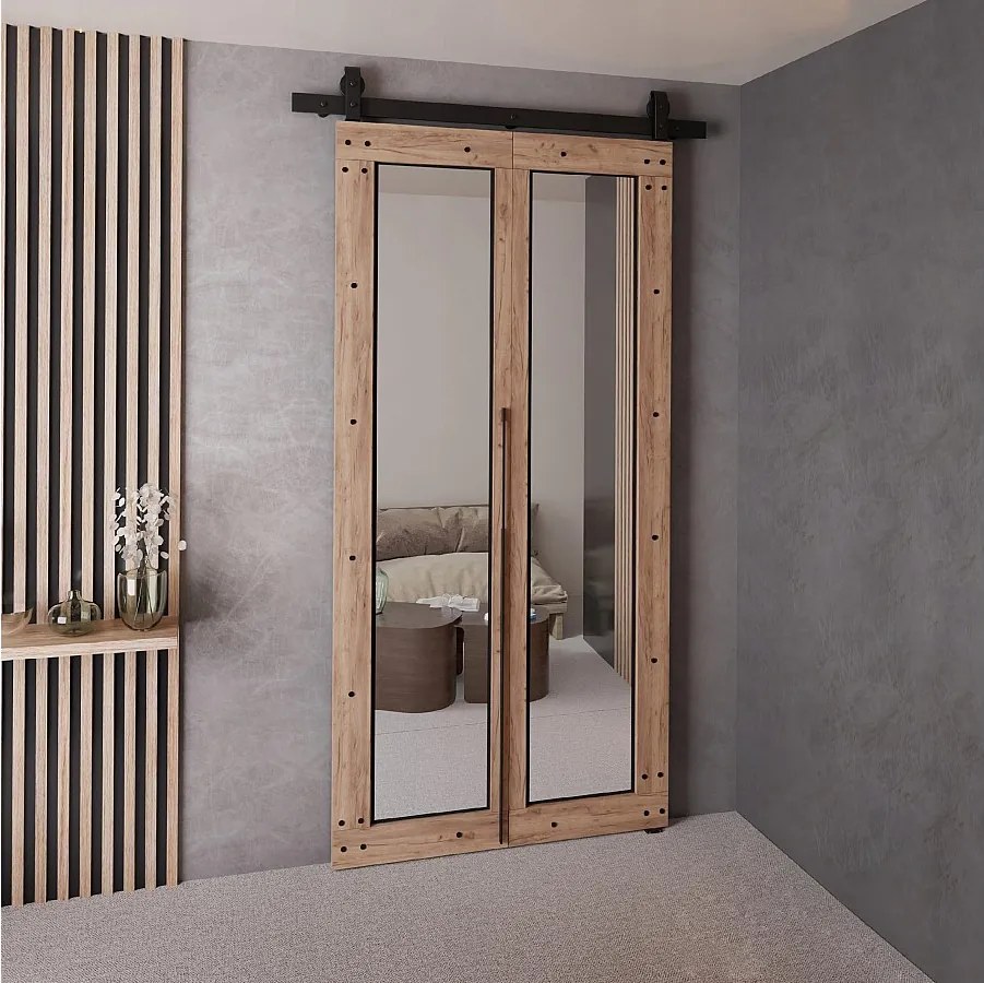 Drzwi Przesuwne QUDIO M8 Dąb Craft Złoty 80