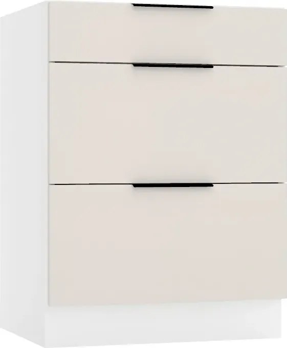 Szafka Kuchenna Z Szufladami 60 Cm Beż Piaskowy D3-F24