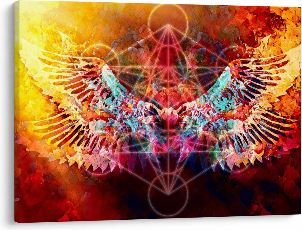 Obraz - Merkaba ze skrzydłami, abstrakcja (70x50 cm)