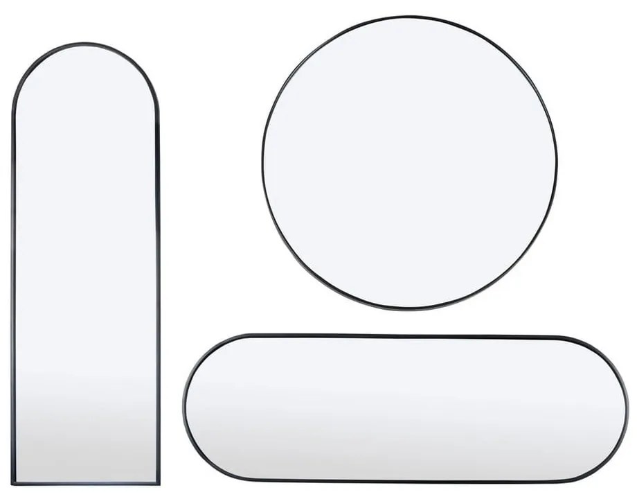 Czarne lustro ścienne Bonami Essentials Lilee, 40 x 120 cm