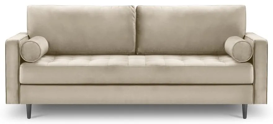 Beżowa aksamitna sofa Milo Casa Santo, 219 cm