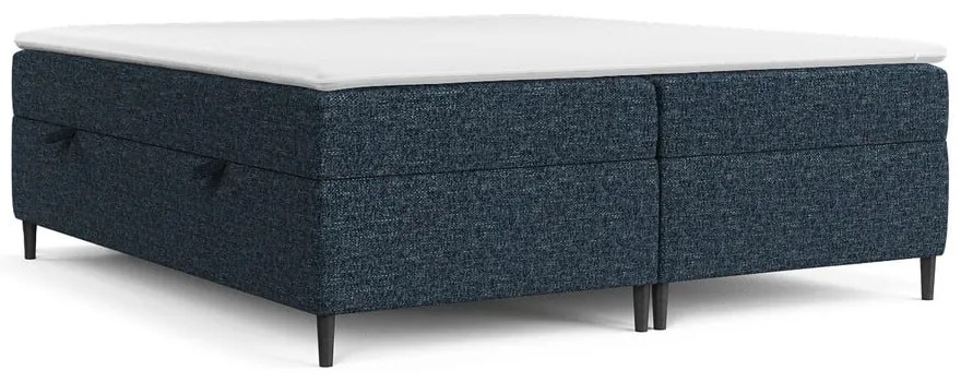 Ciemnoniebieskie łóżko boxspring ze schowkiem 160x200 cm Araya – Maison de Rêve