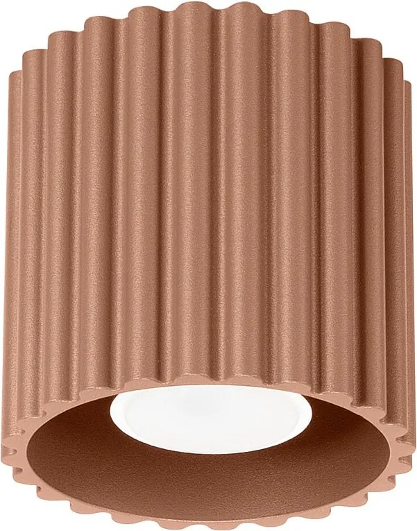 Lampa Sufitowa Minimalistyczny Aura, Aluminium - 1 Źródło - L.10 X H.10 Cm - Mocca