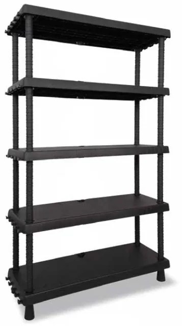 Plastikowy regał, regulowane półki, 1645x920x450 mm