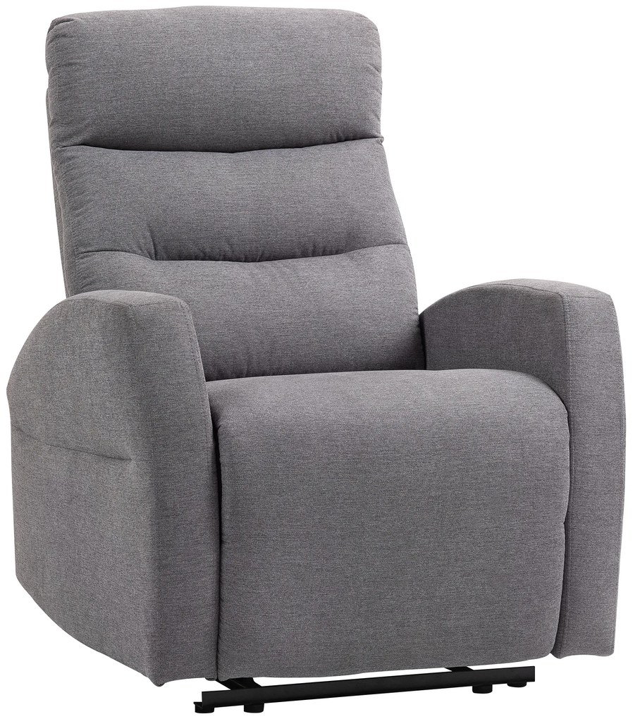 HOMCOM Regulowany Fotel Relaksacyjny z Podnóżkiem, Nowoczesny Tapicerowany Fotel, Ciemnoszary