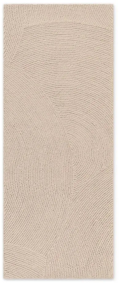 Beżowy wełniany chodnik tkany ręcznie 80x300 cm Calmio – Hanse Home