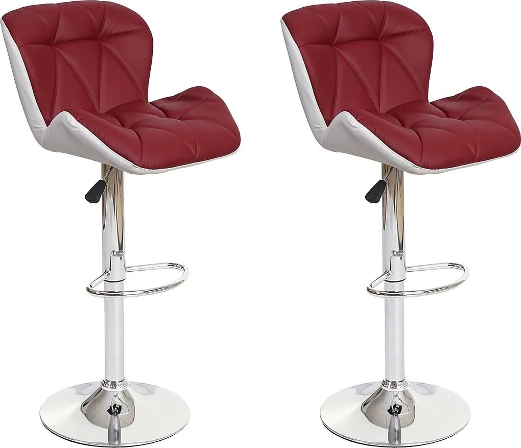 Stołek barowy MCW-A92 (zestaw 2 szt.),  bordowy