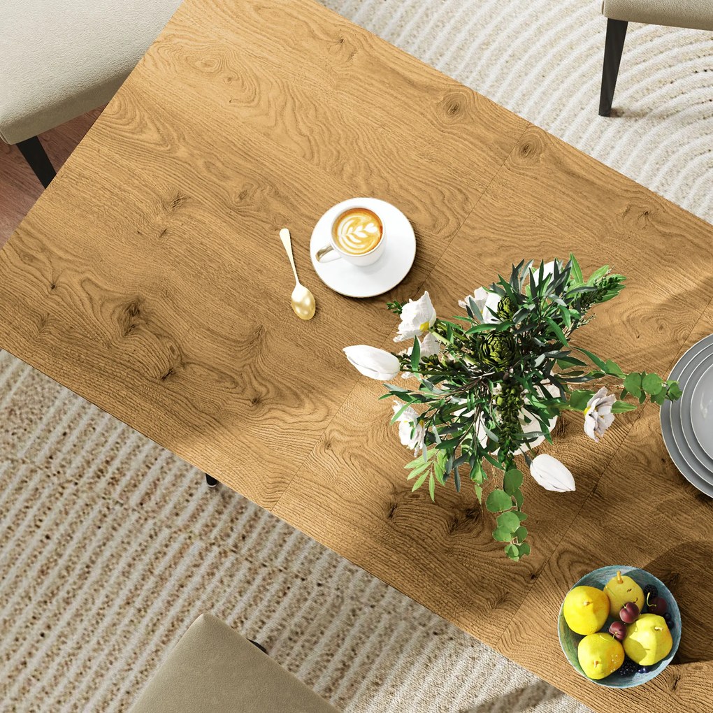 HOMCOM Rozkładany stół kuchenny dla 6-8 osób z solidnymi stalowymi nogami nowoczesny design | Aosom PL