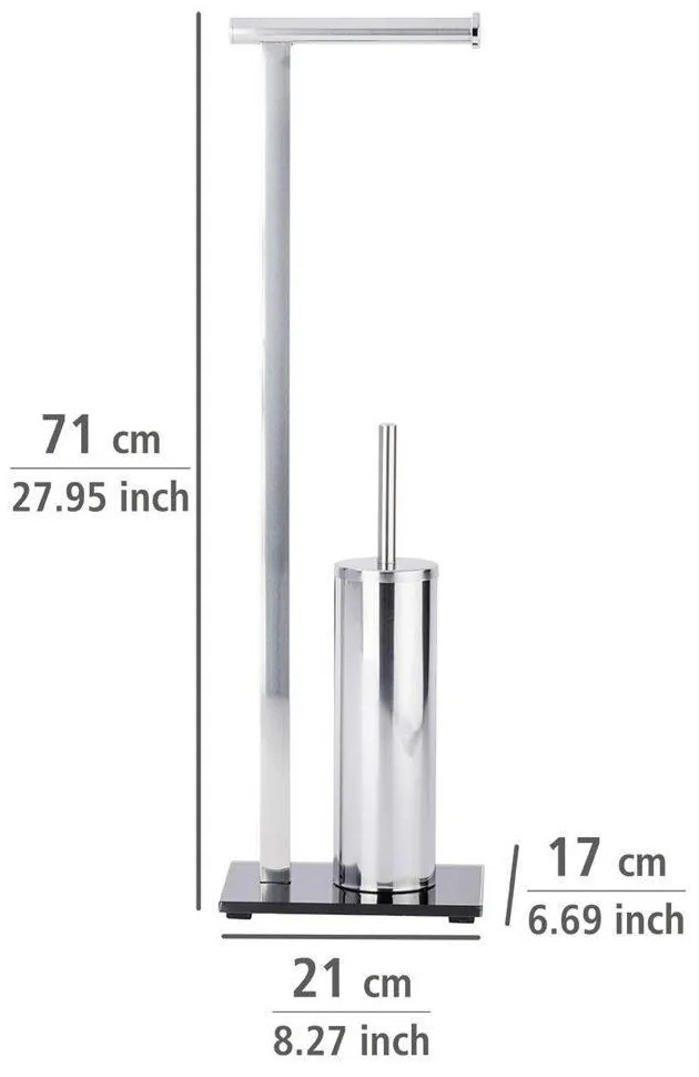 Stojak na papier toaletowy i szczotkę LAVA do WC - 2w1, WENKO