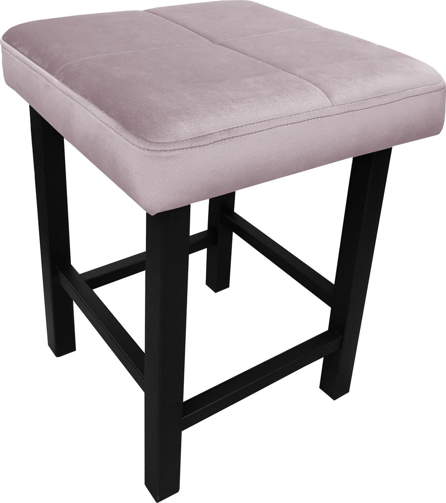 Taboret KLASYK tkanina Welur stelaż metalowy : Kolor Stelaża - Czarny , Kolor tkaniny - VELVET - MG55, Typ tkaniny - Velvet, Wysokość - 45 cm