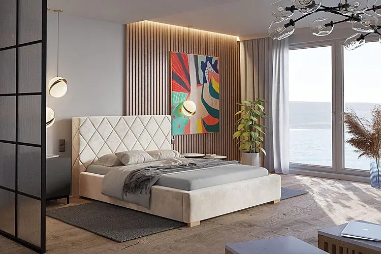 Łóżko tapicerowane 160x200 Kera 4X - 36 kolorów