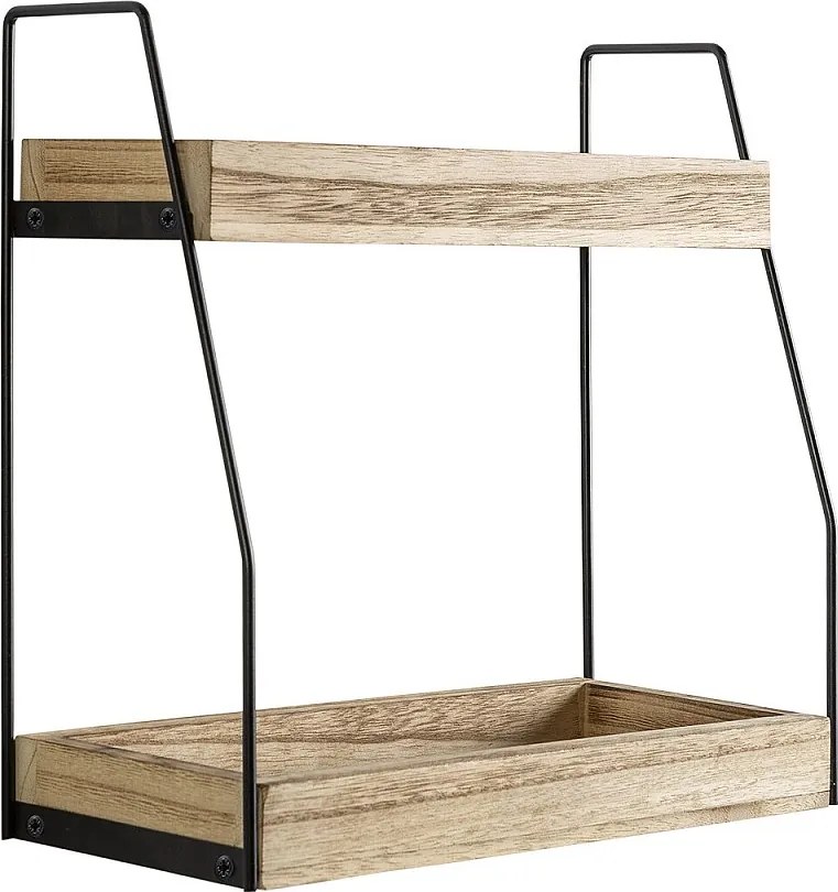 Półka kolumnowa Artur z 2 poziomami, drewno paulowniowe.