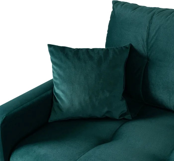 Sofa z Funkcją Spania FAVIO Wersalka Rozkładana Dwuosobowa Welurowa Zielona Nowoczesna do Salonu