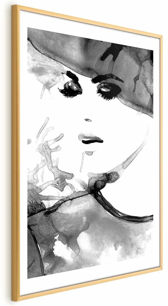 Plakat Zakochana elegancja 60x90 cm z ramą złotą z marginesem ARTGEIST B