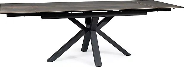 Stół rozkładany COLUMBUS CERAMIC 160(240)x90 brązowy/czarny mat