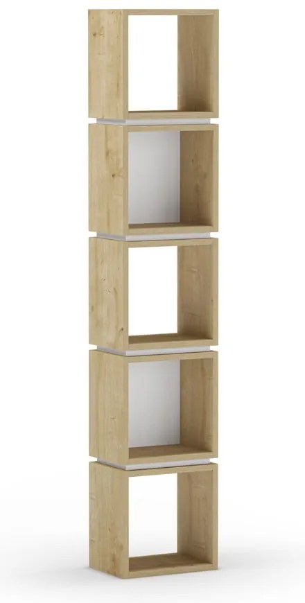 Biały regał w dekorze dębu 32x167 cm Lofty – Marckeric