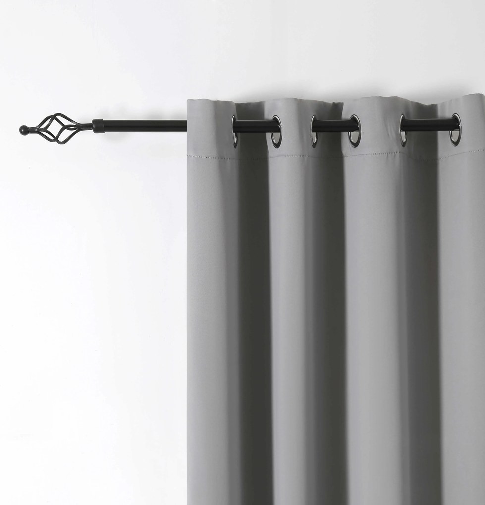 Jasnoszara zasłona OXFORD 140x250 cm Zawieszanie: Metalowe pierścienie