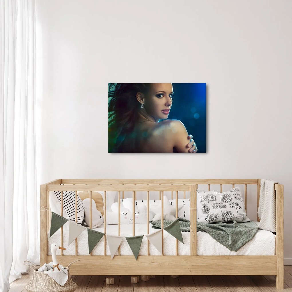 Obraz - Spojrzenie młodej kobiety (70x50 cm)