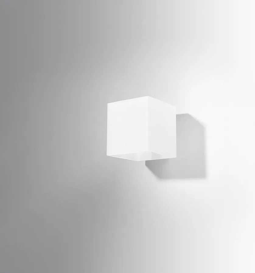 Kinkiety nowoczesny Zinalo, szkło - 1 źródło światła 4000K - L.10 x H.10 cm - biały