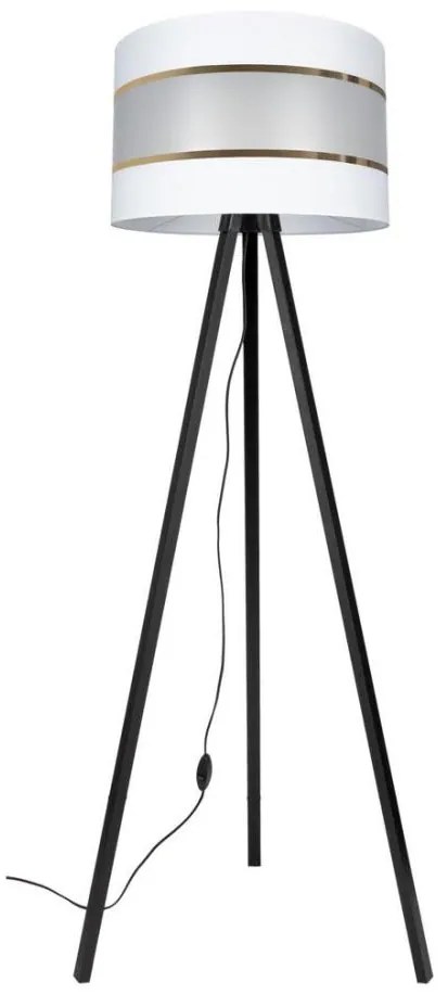 Lampa stojąca CORAL 1xE27/60W/230V wenge/biała/złota