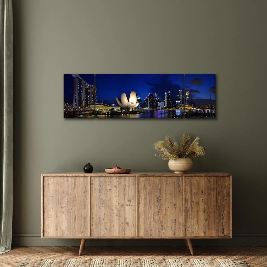 Obraz Singapuru nocą (170x50 cm)