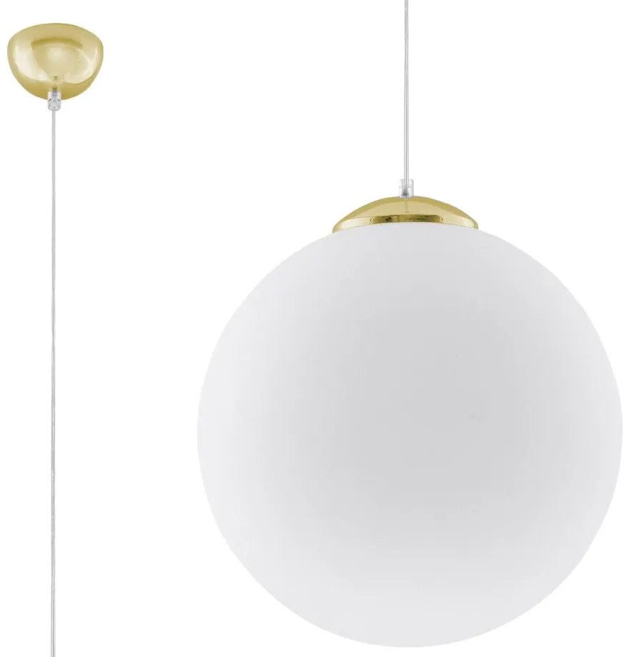 Lampa wisząca w kolorze złota ze szklanym kloszem ø 40 cm Cezab – Nice Lamps