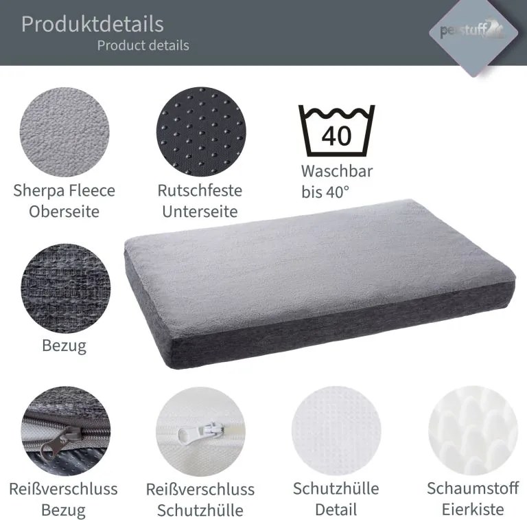 Poduszka dla psa rozmiar XS, 72 x 50 x 10 cm, niebieska