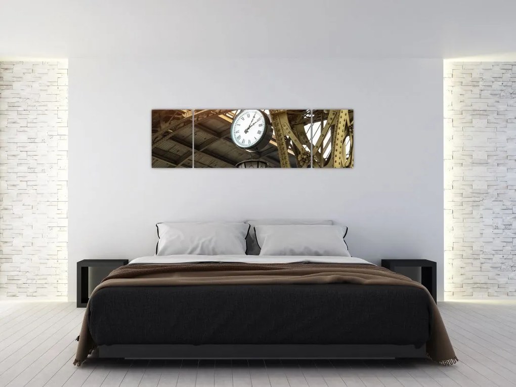 Obraz - Zegar na dworcu (170x50 cm)