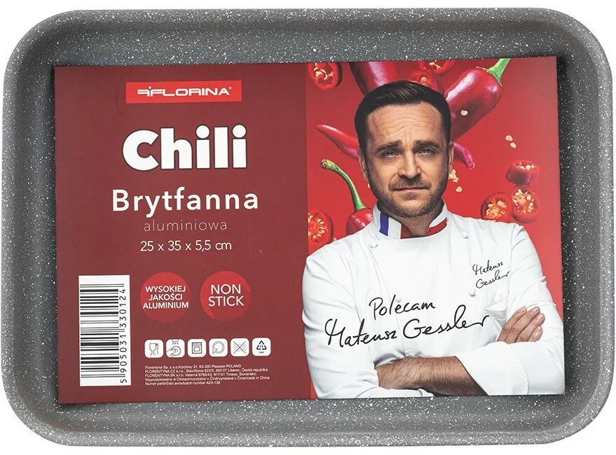 Florina Aluminiowa blacha do pieczenia Chilli 25 ×35 × 5,5 cm, S