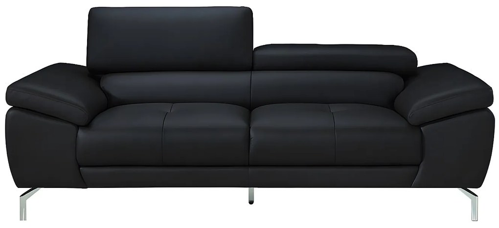 Kanapa 3-osobowa ze skóry bawolej GRETEL - Czarny