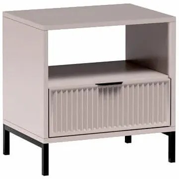 Beżowa szafka nocna z lamelami P5-T66