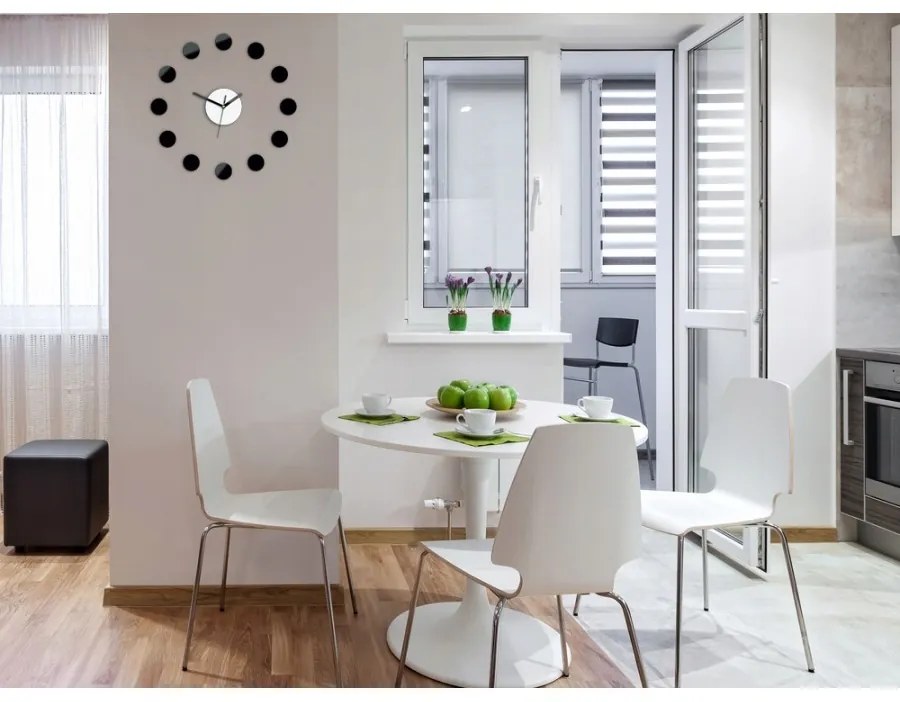 Zegar na ścianę nowoczesny naklejany ozdobne elementy cichy mechanizm loft