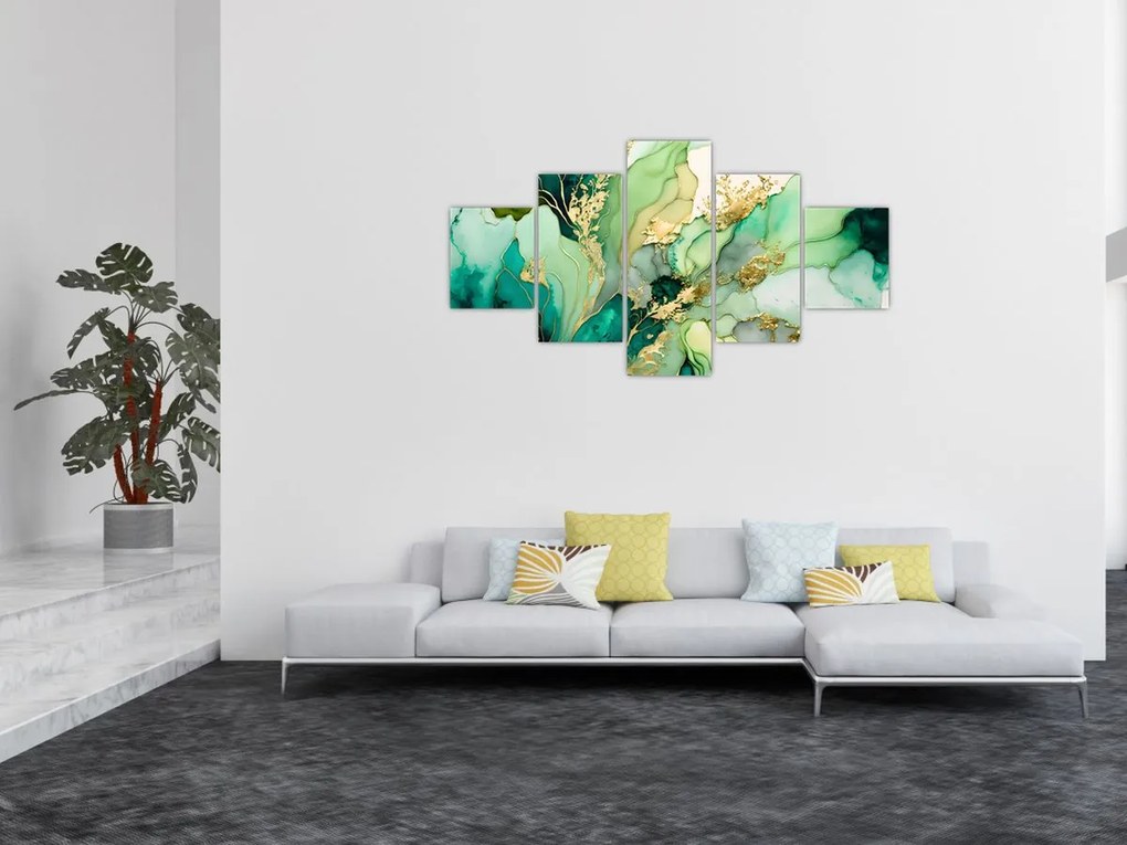 Obraz - Zielona abstrakcja (125x70 cm)