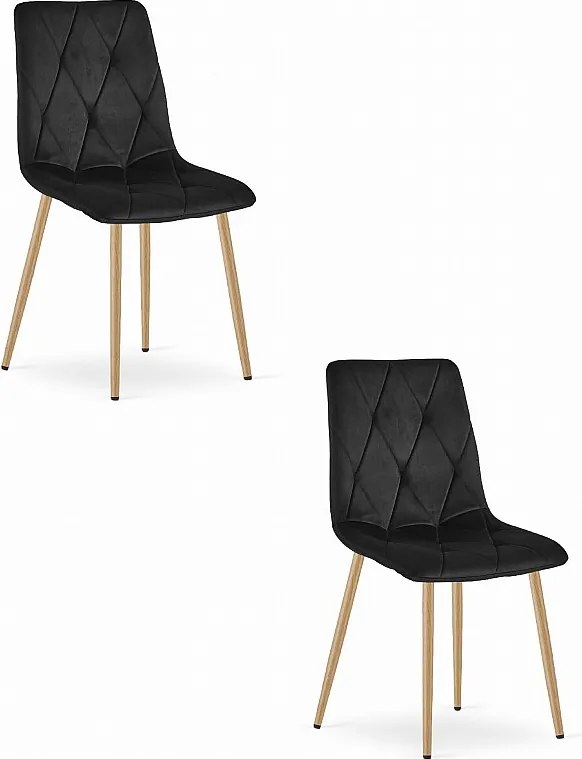 Krzesło Valora TYRA z czarnym aksamitem i drewnianymi nogami x2