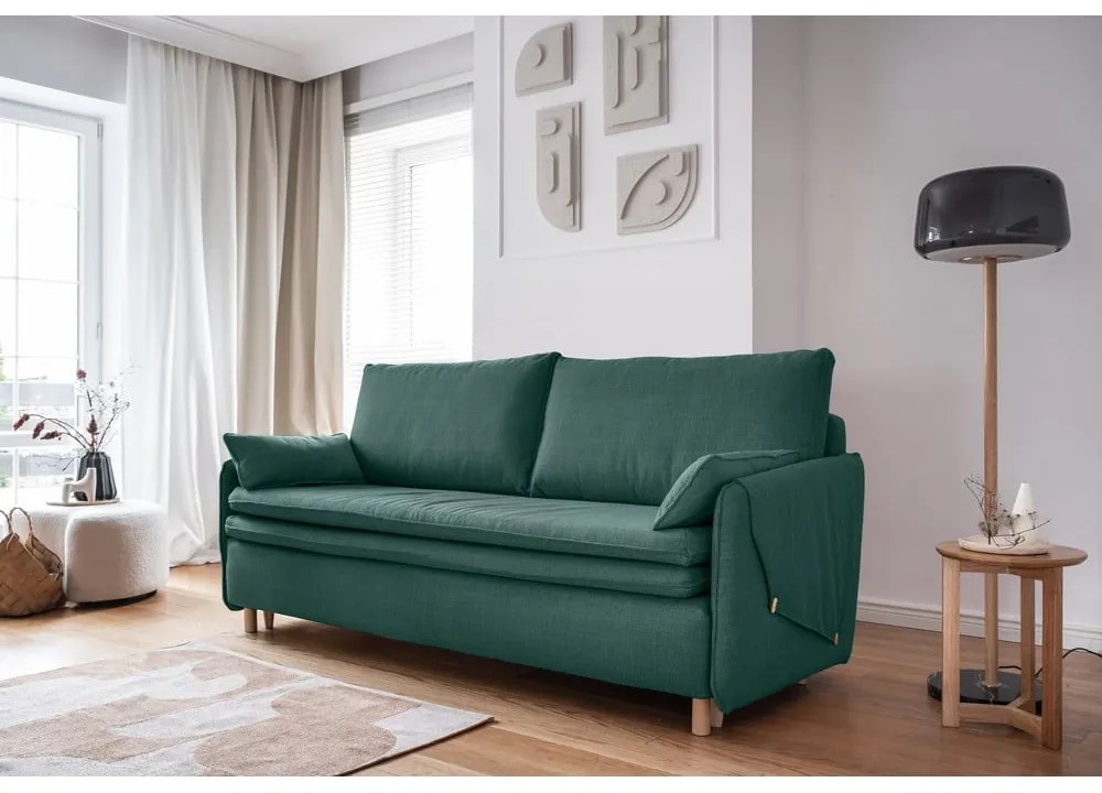 Turkusowa rozkładana sofa 207 cm Simon – Miuform