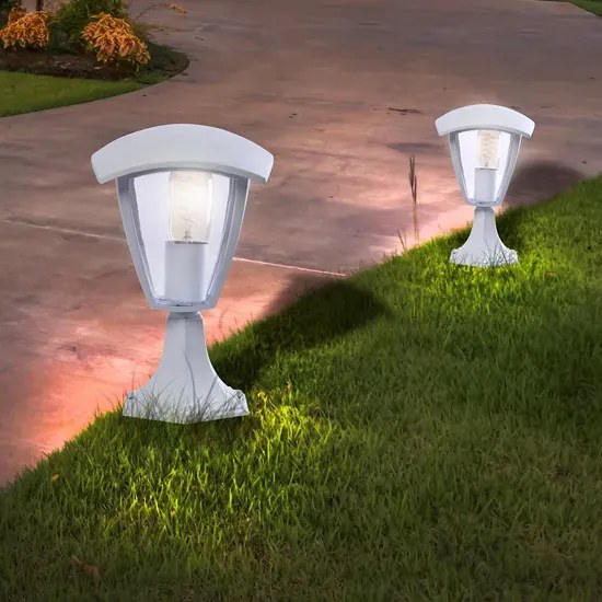 Mała lampa ogrodowa biała 3X N002 T0-C53
