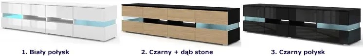 Stojąca szafka rtv czarny + dąb stone - Gosmin
