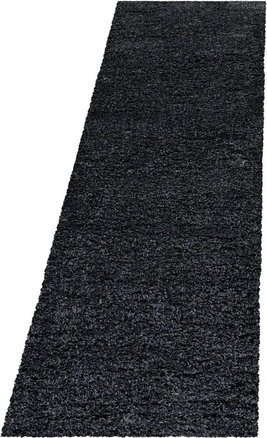 Antracytowy chodnik 80x250 cm Fluffy – Ayyildiz Carpets