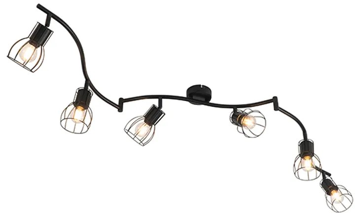 Nowoczesny Plafon / Reflektorek / Spot / Spotow / Lampy sufitowe z reflektorami czarny 145 cm 6-świateł - Botu Nowoczesny Oswietlenie wewnetrzne