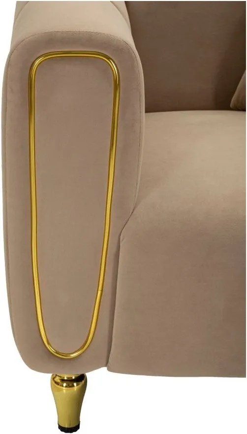 Szarobrązowy aksamitny fotel Alma – Mauro Ferretti