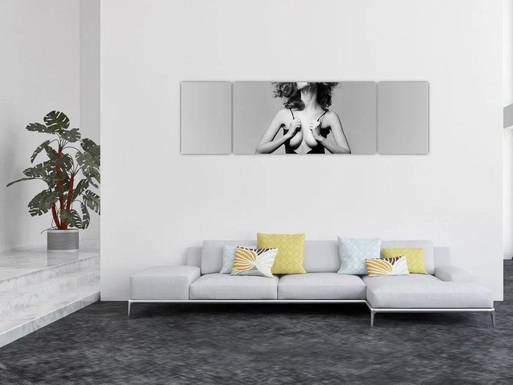 Obraz kobiety w czarnej sukience (170x50 cm)