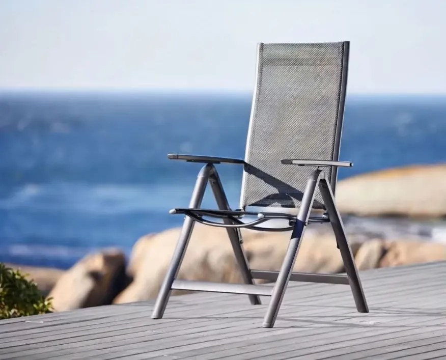 Zestaw 4 krzeseł ogrodowych składanych Napoli, szary