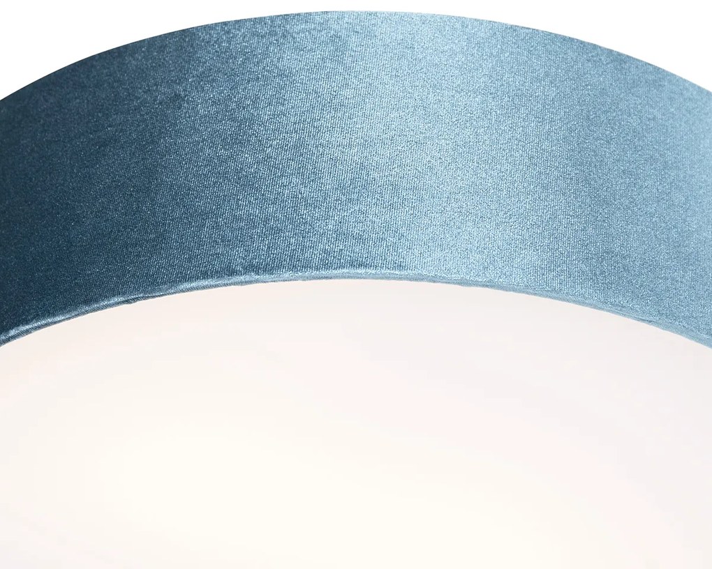 Nowoczesna lampa sufitowa niebieska 40 cm ze złotym wnętrzem - Drum Nowoczesny Oswietlenie wewnetrzne
