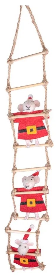 Tekstylna wisząca dekoracja świąteczna 50 cm Santa Mouse – Sass &amp; Belle
