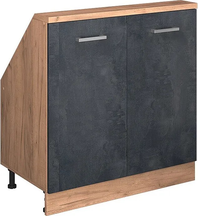 Szafka kuchenna na dach skośny czarny beton 80x46x81.6 r-line