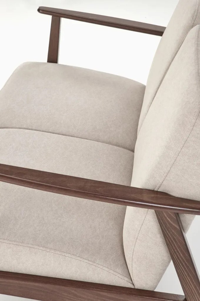 Sofa MILANO 2S beżowa/orzech dwuosobowa HALMAR