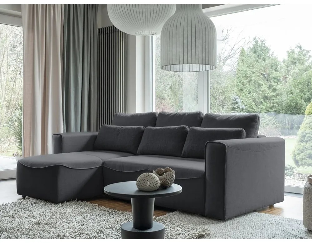 Ciemnoszary rozkładany narożnik (róg zmienny) Homely Tommy – Miuform