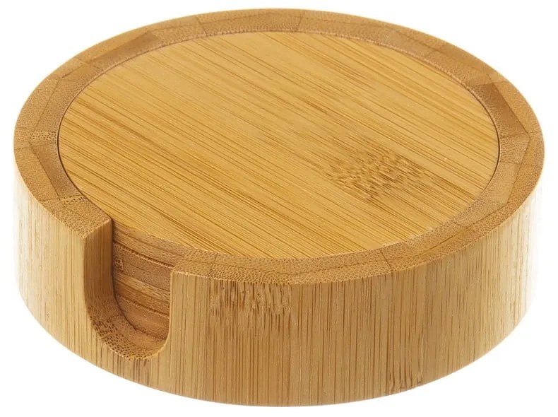 Brązowe bambusowe podkładki ze stojakiem zestaw 4 szt. – Casa Selección