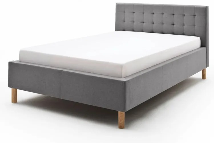 Jasnoszare tapicerowane łóżko 120x200 cm Malin – Meise Möbel